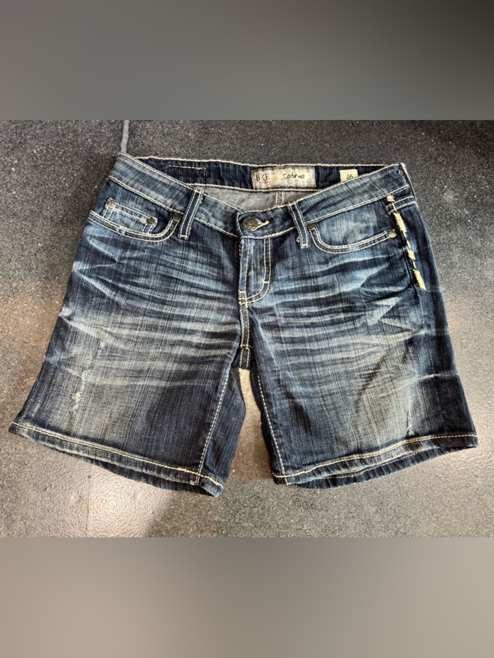 BKE Sabrina Women's Dark Blue Washed Denim Jean Shorts